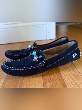 Riomar Women's Navy suede Loafers with Bit Hardware Size US 9/ 39.5 - Paid $209
